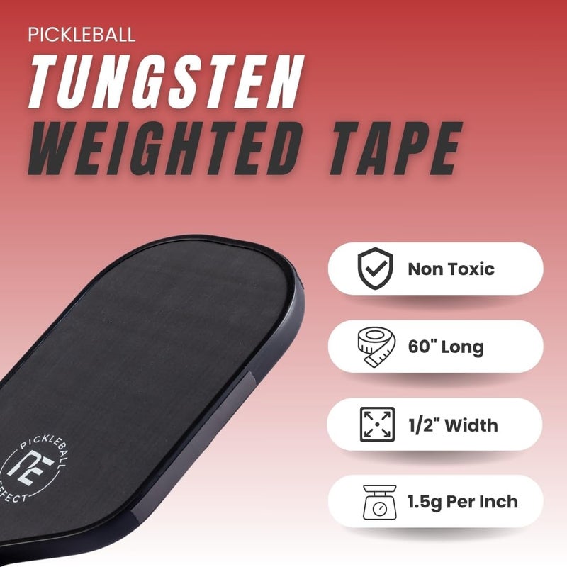 Pickleball Effect Weighted Tungsten Tape for Pickleball Paddles | Non-Toxic & Customizable Alternative of Lead Tape for Pickleball Paddles - Image 2